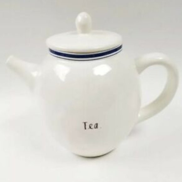 Rare Rae Dunn tea pot teapot blue stripe